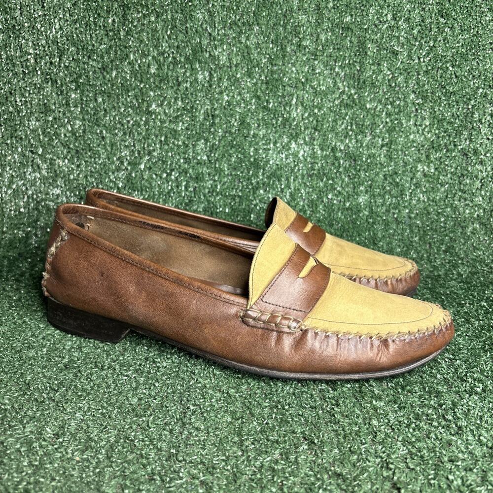 Bragano Cole Haan Shoes Mens Size 13 M Brown / Tan Leather Slip On Penny Loafers